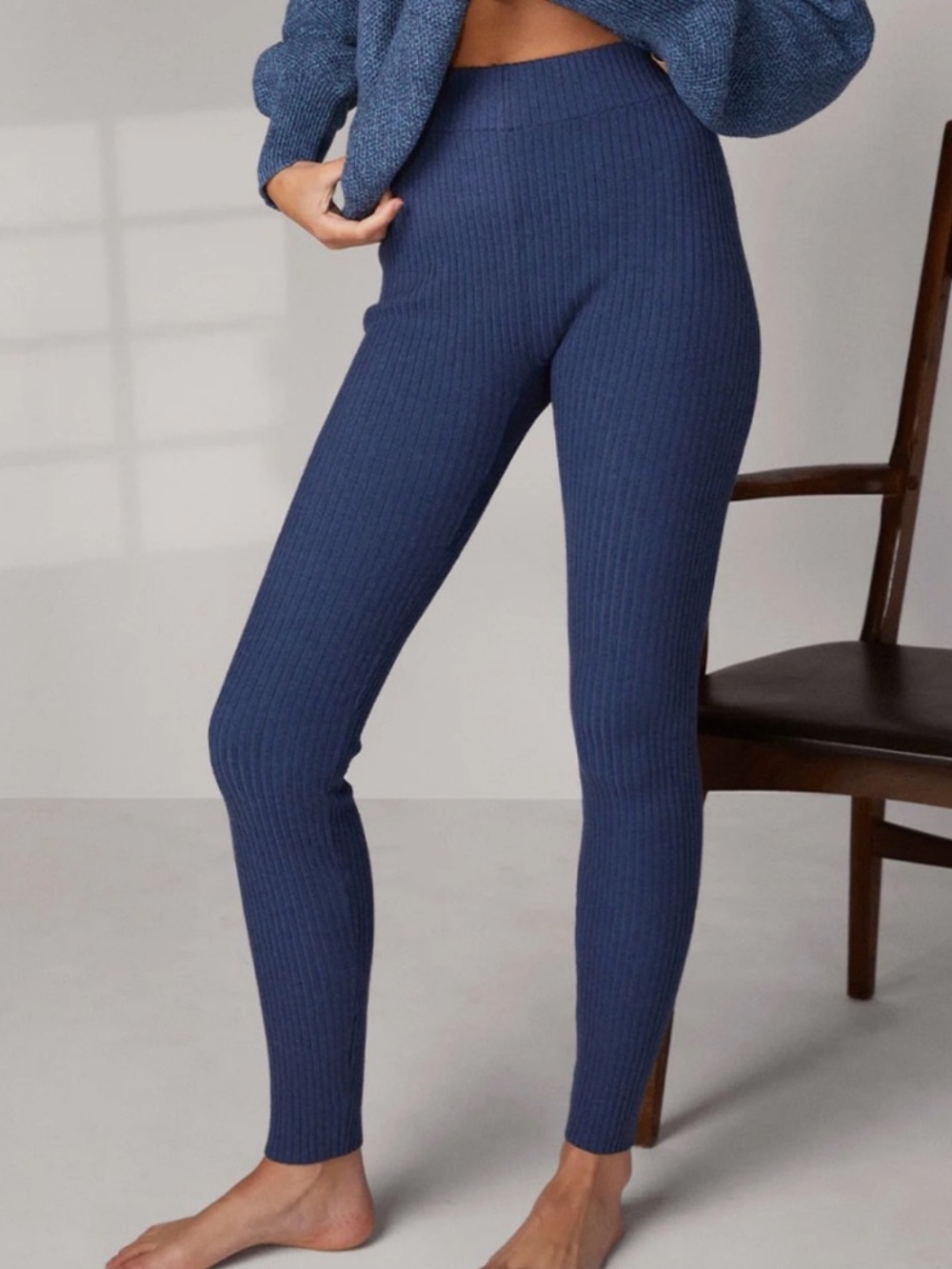 Lunya‎ Cozy Cotton Silk Ribbed Legging Clearing Blue Size L